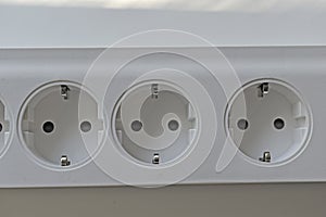 White PC Network Filter Electrical Outlets