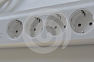 White PC Network Filter Electrical Outlets