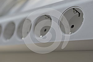 White PC Network Filter Electrical Outlets