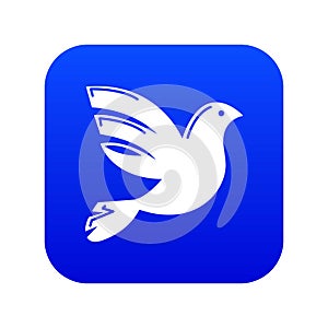 White peace pigeon icon blue vector