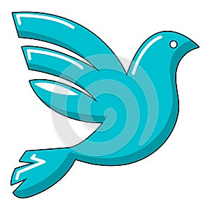 White peace pigeon icon, cartoon style