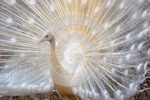 White peacock with open wings