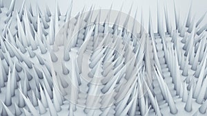 White peaky surface waving. Abstract 3D render photo