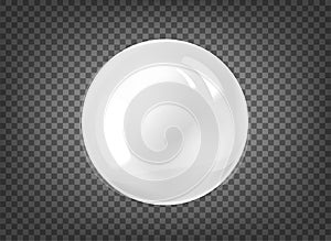 White pearl. Gem sphere on black background. Abstract banner with pearl ball.