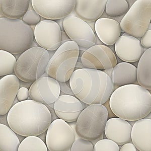 White pebble background.