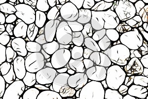 White pebble stone background. Texture and material theme