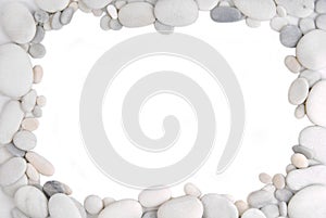 White pebble stone frame border