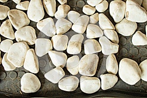 White Pebble Stones Texture Background
