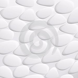 White Pebble Vector. Natural Realistic 3d Stones Of Different Shapes. Sea Rock Pebbles Isolated On White Background.