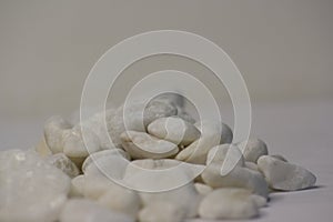 White Pebbles close up
