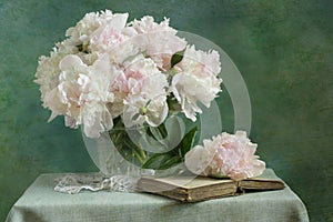 White peonies