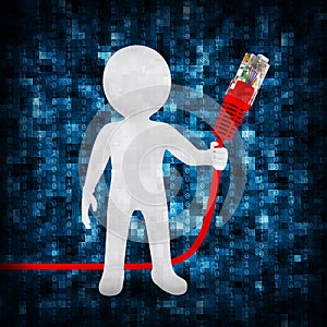 White people with network cable