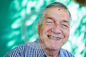White People Portrait Happy Senior Man Smiling At Camera