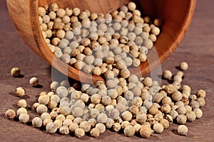 White pepper seeds in a bowl