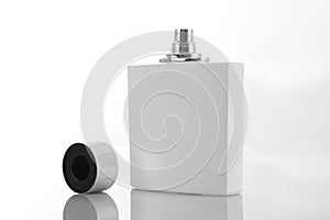 White Perfume Bottle with Cap for Mockups