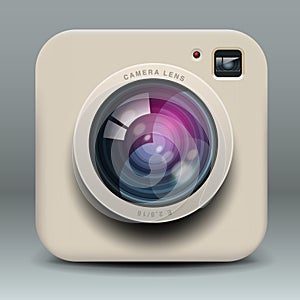 White photo camera icon photo