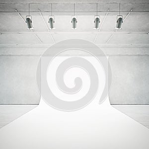 White photo studio interior