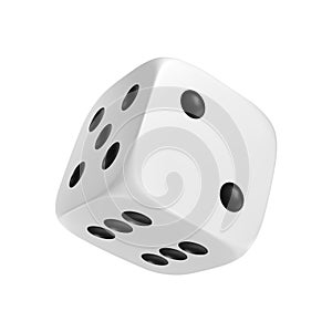 White photorealistic 3d cube for games.