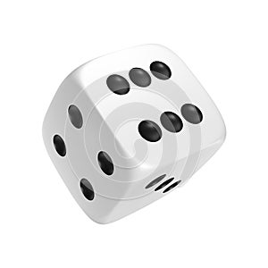 White photorealistic 3d cube for games.