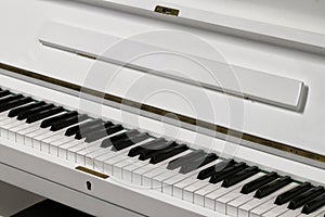 White piano for classical music, detail