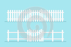 White picket fence with gate