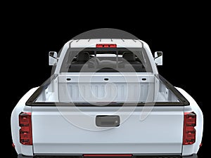 White pickup truck - back view