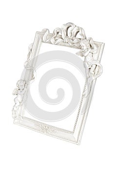 White picture frame with angels