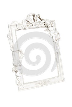 White picture frame with angels