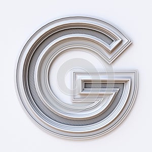 White picture frame font Letter G 3D