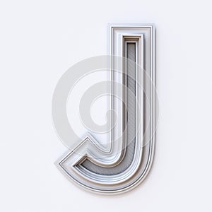 White picture frame font Letter J 3D