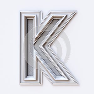 White picture frame font Letter K 3D