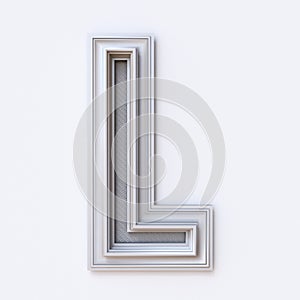 White picture frame font Letter L 3D