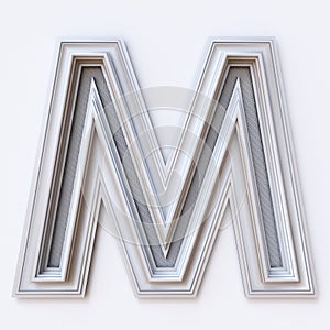 White picture frame font Letter M 3D