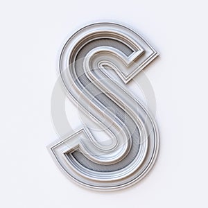 White picture frame font Letter S 3D