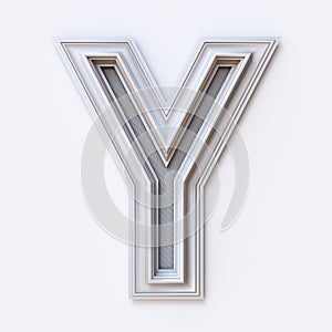 White picture frame font Letter Y 3D