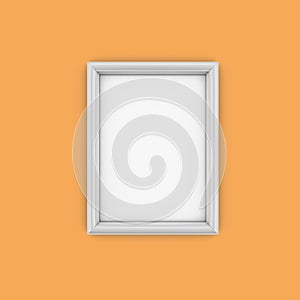 White Picture Frame isolate on orange background