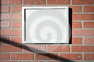 White Picture Frame on Red Brick Wall Landscape