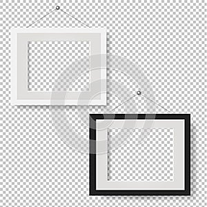 White Picture Frame Set Isolated Transparent Background