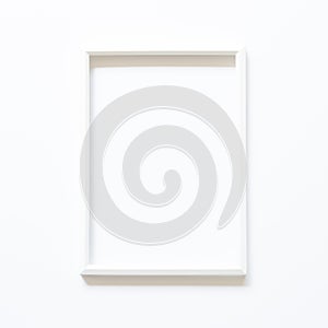 White picture frame on white background