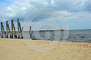 White pier by the Baltic Sea