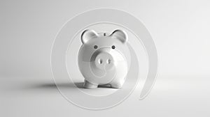 The White Piggy Bank.AI generated image photo