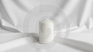 Draped fabric creates gentle folds adding texture and depth to the