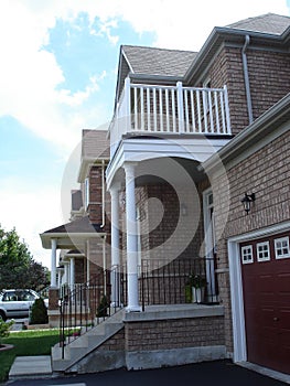 White pillar porch and deck