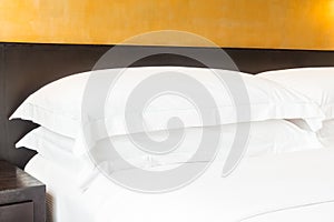 White pillow on bed