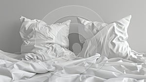 White pillow mockup for bed with modern aesthetic branding, ideal for showcasing custom text inserts
