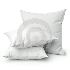 White pillows isolated on white background