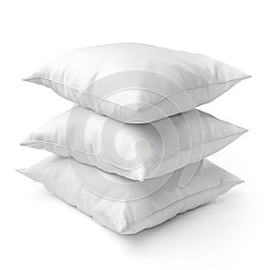 White pillows isolated on white background