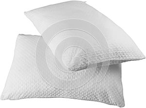 White Pillows Pile on grey background