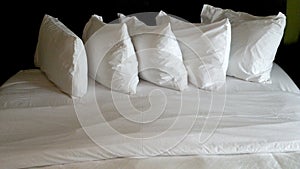 White Pillows on White Bedding