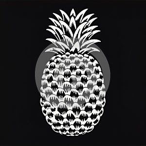 White Pineapple Logo Pop Art Silkscreening With Geometrical Shapes